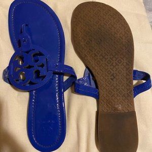 Tory Burch Nautical Blue Patent Sandal, Sz 10